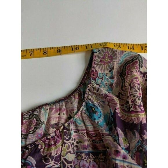 Jordache Juniors Top Blouse Sheer Pullover Bell 3/4‎ Sleeve Round Neck XL - Picture 9 of 12